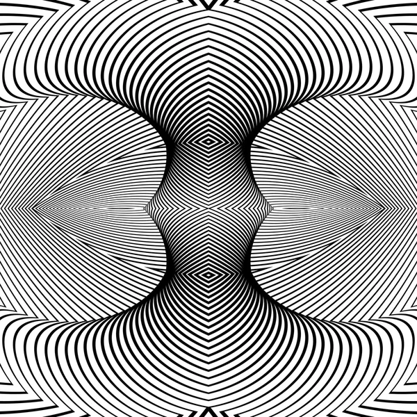 Design monochrome mouvement illusion fond — Image vectorielle