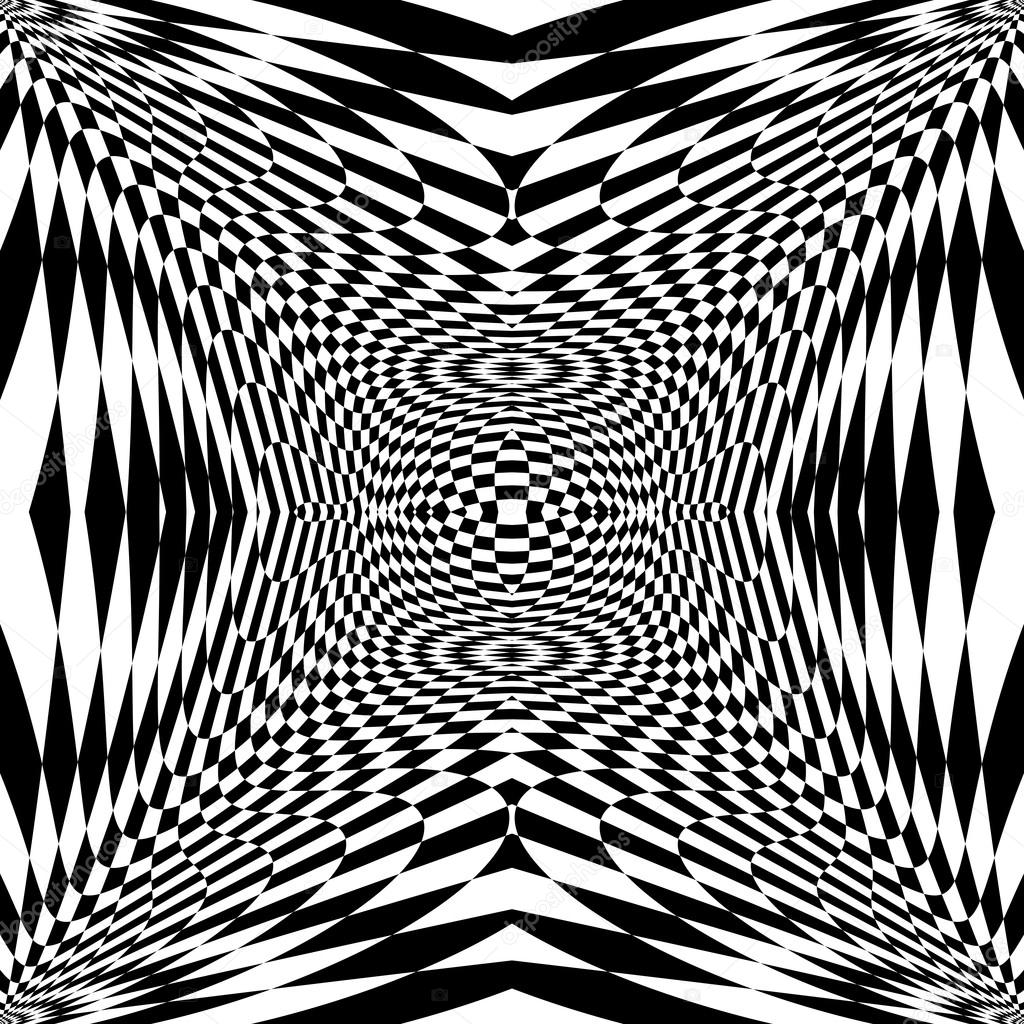 Design monochrome movement illusion checkered background