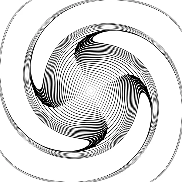 Design monochrom twirl Bewegung Illusion Hintergrund — Stockvektor