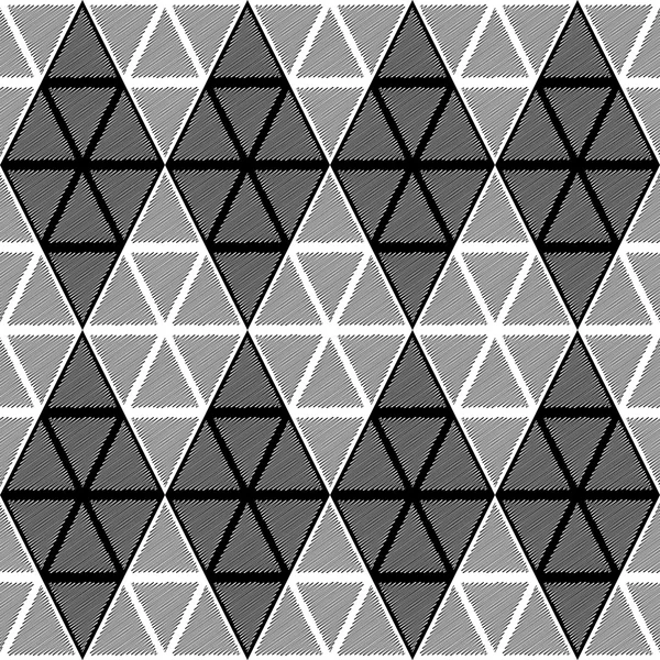 Nahtloses monochromes Diamant-geometrisches Muster — Stockvektor