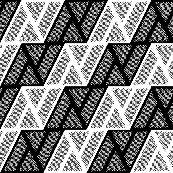 Bezszwowe monochromatyczne trójkąt wzór geometryczny — Wektor stockowy