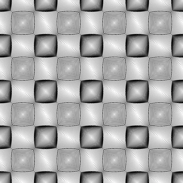 Design motif carré géométrique monochrome sans couture — Image vectorielle