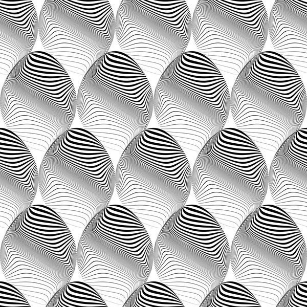 Design seamless monochrome ellipse pattern — Stock Vector