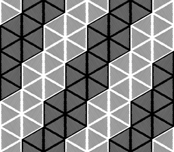 Design motif géométrique hexagone monochrome sans couture — Image vectorielle