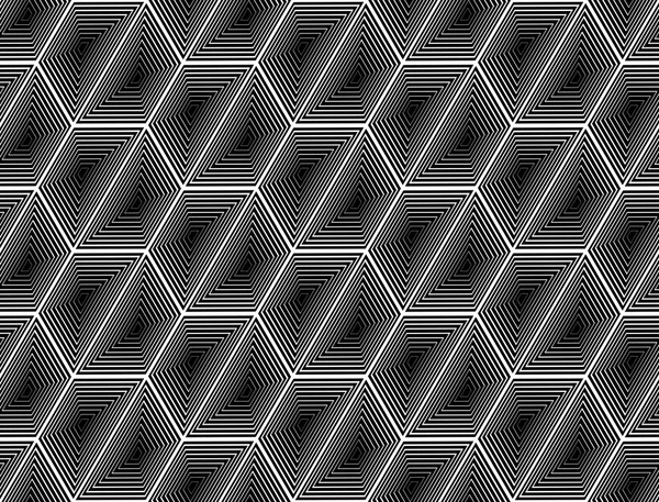 Design seamless monochrome hexagon geometric pattern — Stock Vector