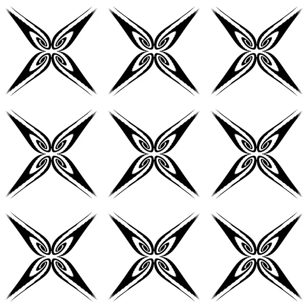 Дизайн бесшовной монохромной декоративной бабочки — стоковый вектор