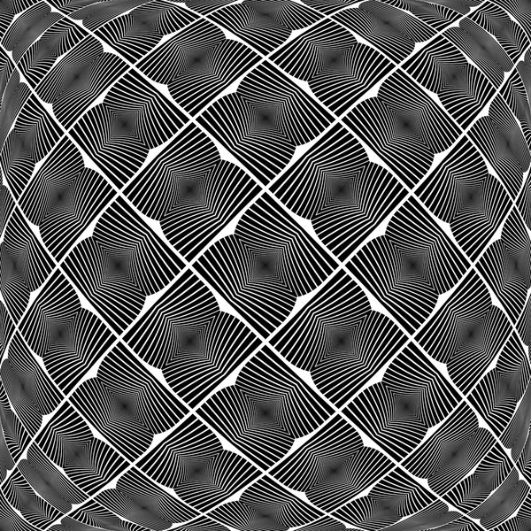 Дизайн деформированного монохромного геометрического узора — стоковый вектор