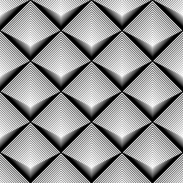 Design motif géométrique diamant monochrome sans couture — Image vectorielle