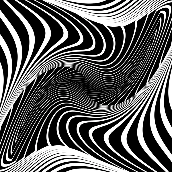 Design monochrom twirl Bewegung Illusion Hintergrund — Stockvektor