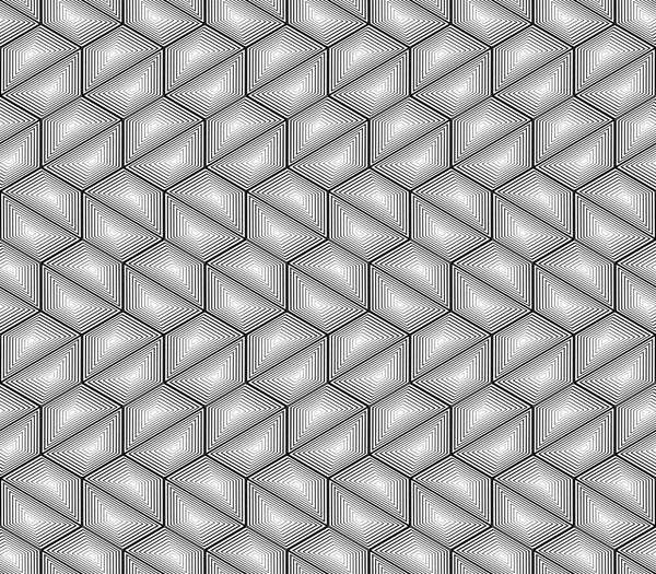 Naadloze monochroom zeshoek geometrische ontwerppatroon — Stockvector