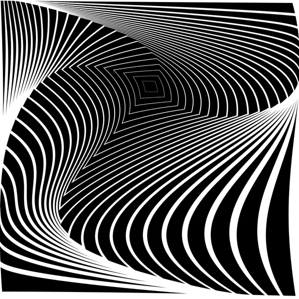 Desain monokrom putaran gerakan ilusi latar belakang - Stok Vektor