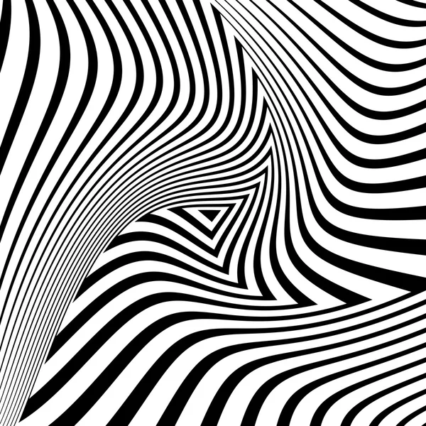 Design monochrome triangle mouvement illusion fond — Image vectorielle