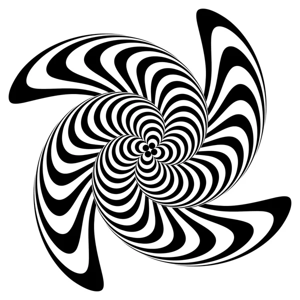 Design monochrome whirlpool movement illusion background — Stock Vector