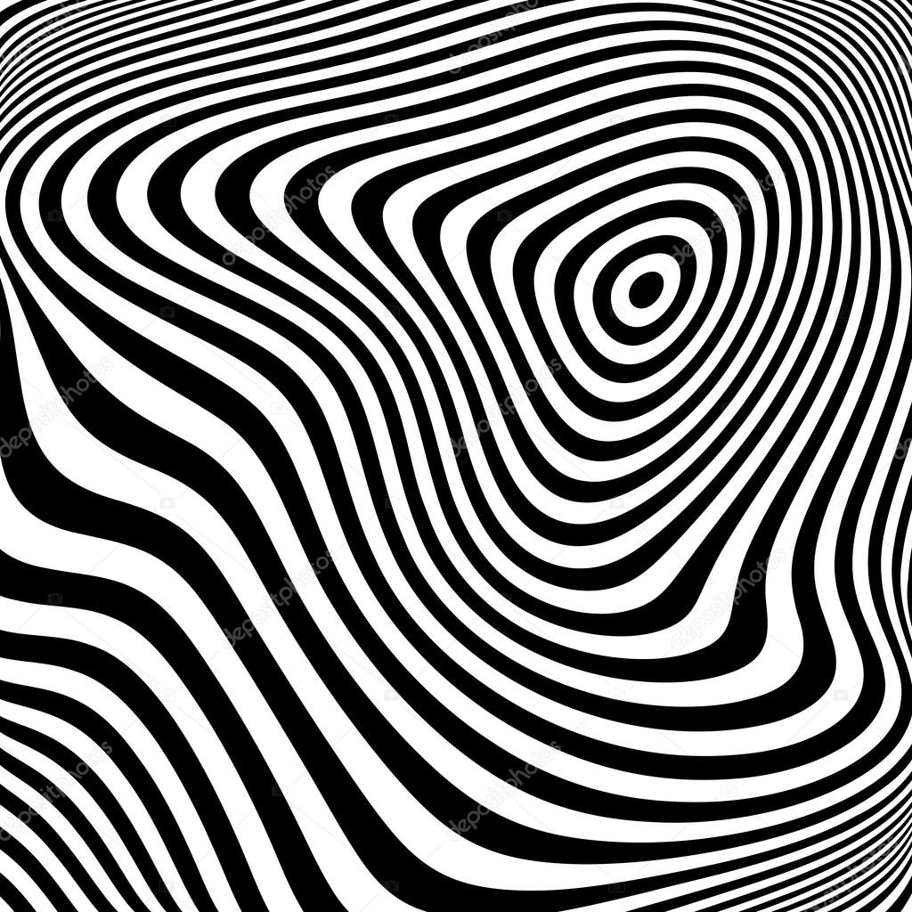 Design monochrome ellipse movement illusion background