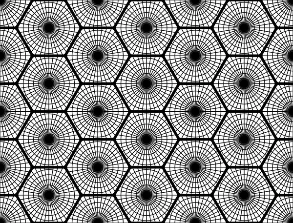 Design seamless monochrome hexagon pattern — Stock Vector