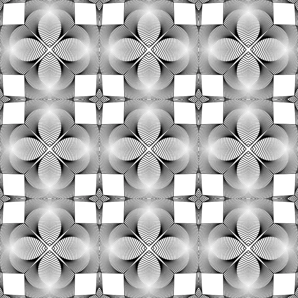 Diseño inconsútil patrón geométrico decorativo monocromo — Vector de stock