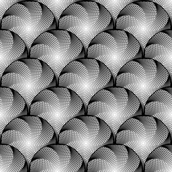 Design seamless monochrome circular geometric pattern — Stock Vector