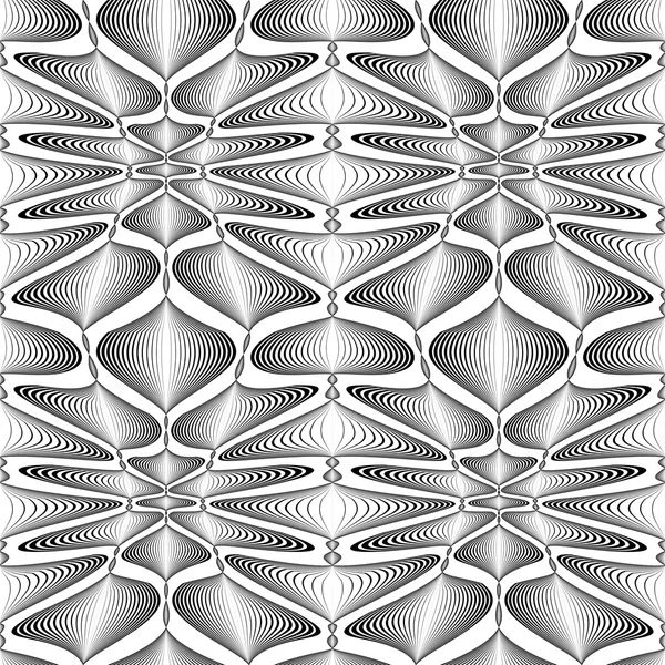 Design seamless monochrome zigzag wave pattern — Stock Vector