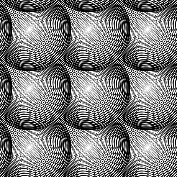 Design sömlös monokrom cirkulär geometriska mönster — Stock vektor