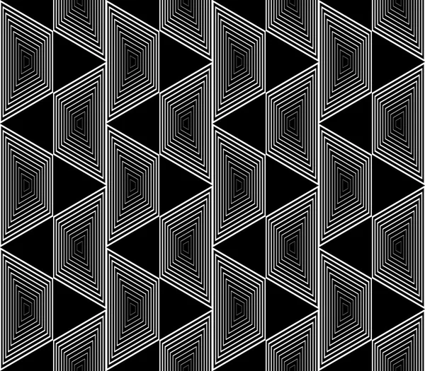 Design nahtloses monochromes Trapez geometrisches Muster — Stockvektor