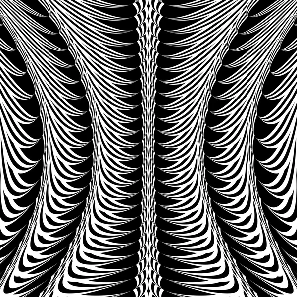 Design warped monochrome vertical pattern — Stock Vector