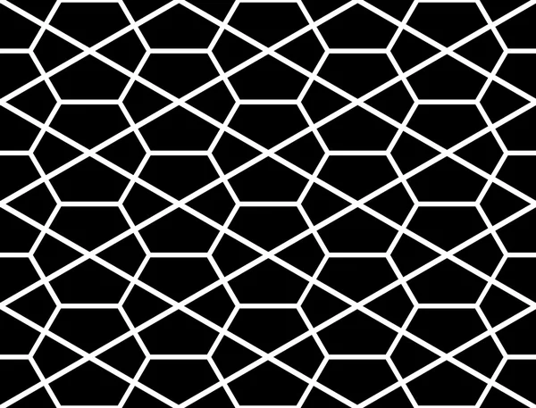 Diseño inconsútil patrón geométrico hexágono monocromo — Vector de stock