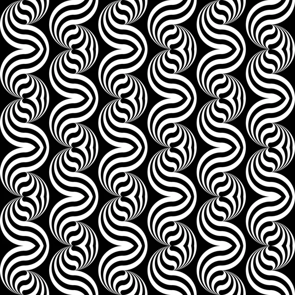 Conception sans couture motif géométrique ondulation monochrome — Image vectorielle