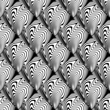 Design seamless monochrome waving lines pattern
