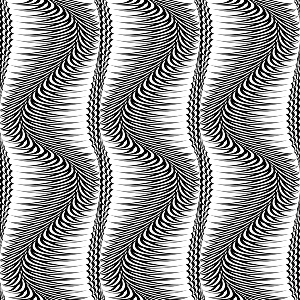 Diseño inconsútil patrón de ondulación monocromo — Vector de stock