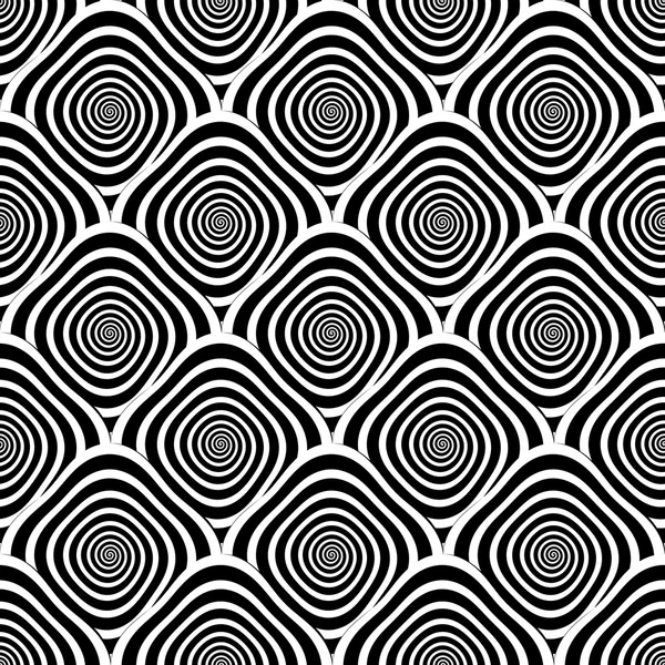 Design seamless monochrome twirl pattern — Stock Vector