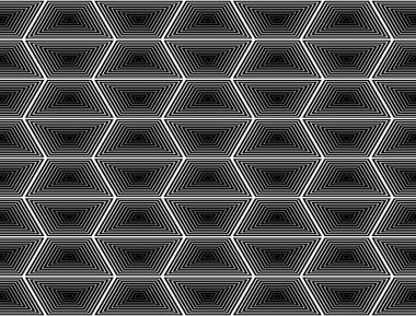Design seamless monochrome hexagon geometric pattern clipart