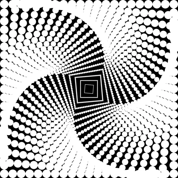 デザインのモノクロの回転運動錯覚背景 — ストックベクタ