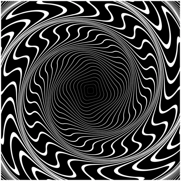 Ontwerp monochroom swirl verkeer illusie achtergrond — Stockvector