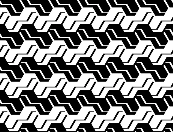 Diseño sin costuras monocromo zigzag patrón geométrico — Vector de stock