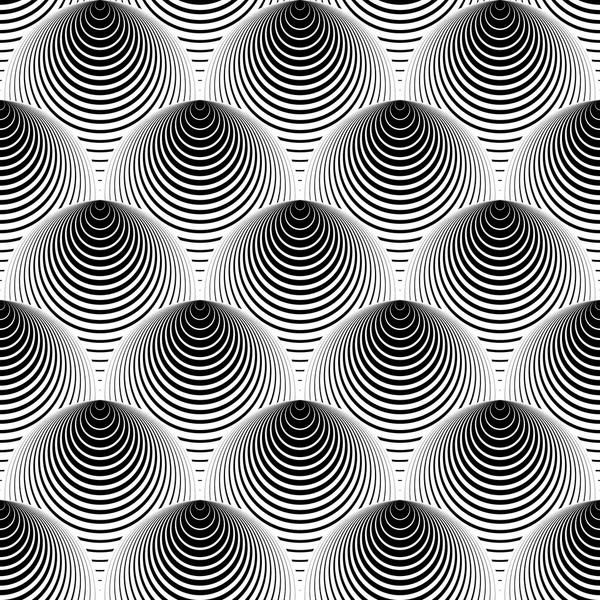 Design seamless monochrome cone illusion background — Stock Vector