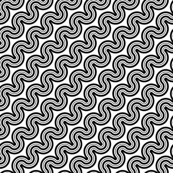 Diseño inconsútil monocromo ondeando patrón geométrico — Archivo Imágenes Vectoriales