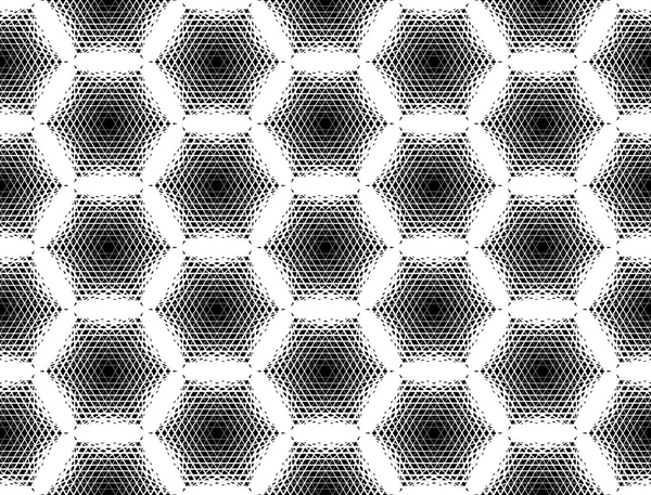 Design seamless monochrome hexagon geometric pattern — Stock Vector