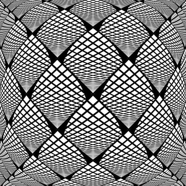 ゆがんだ白黒幾何学的な模様をデザインします。 — ストックベクタ