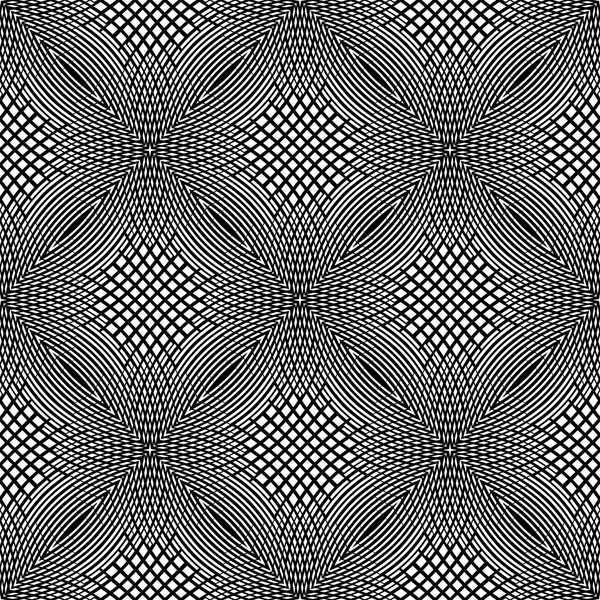 Diseño inconsútil patrón geométrico monocromo — Vector de stock