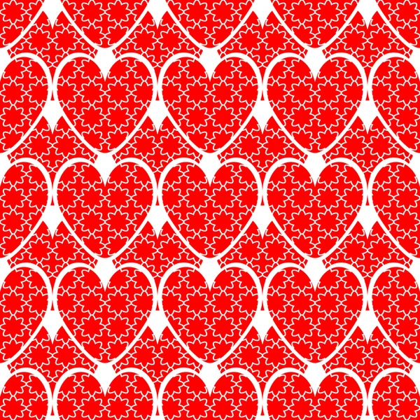 Design sömlös rött hjärta bakgrund — Stock vektor