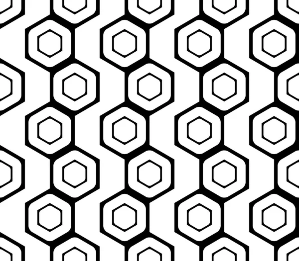设计无缝单色六角形几何图案 — 图库矢量图片
