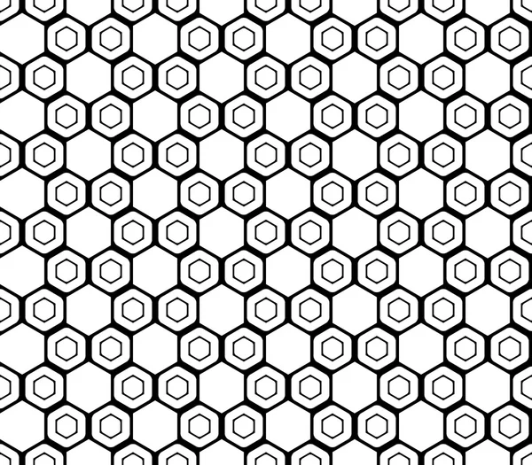 Naadloze monochroom zeshoek geometrische ontwerppatroon — Stockvector