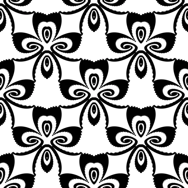 Conception sans couture motif de fleur monochrome — Image vectorielle