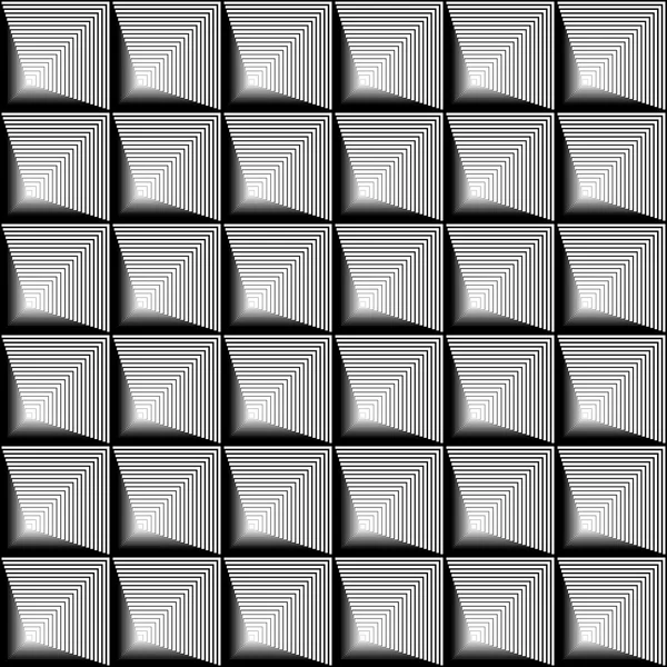 디자인 완벽 한 흑백 사각 기하학적 패턴 — 스톡 벡터