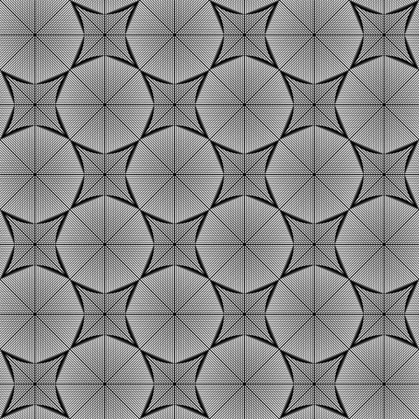 Diseño inconsútil patrón de octágono monocromo — Vector de stock
