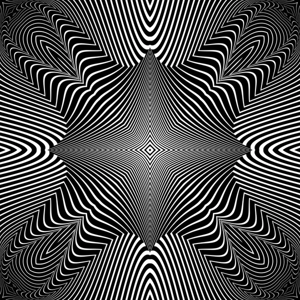 Design monochrome textured illusion background — Stock Vector