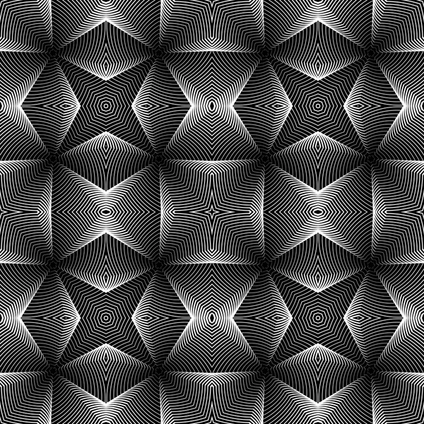 Diseño inconsútil patrón geométrico monocromo — Vector de stock