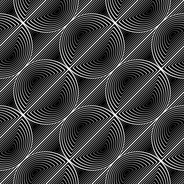 Conception sans couture motif de lignes de cercle monochrome — Image vectorielle