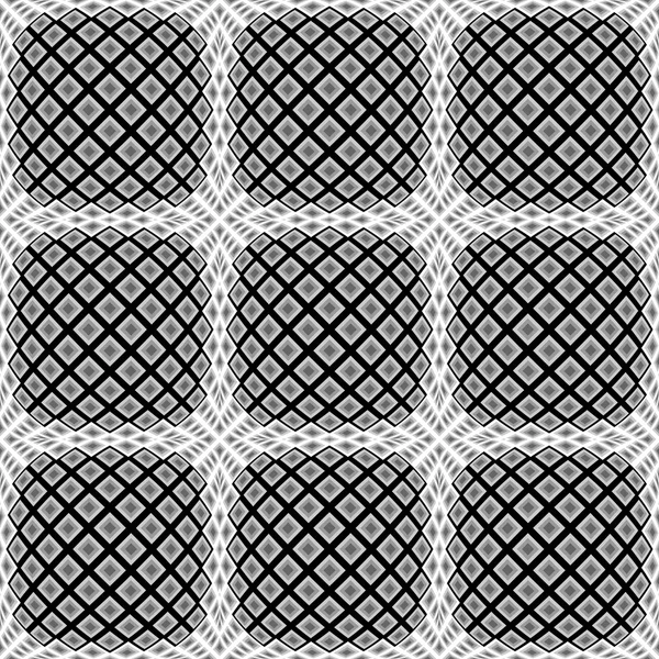 Design seamless monochrome warped diamond pattern — Stock Vector