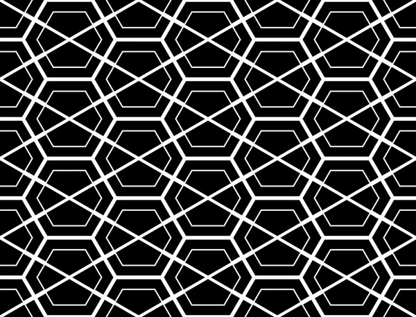 Design sömlös monokrom hexagon geometriska mönster — Stock vektor